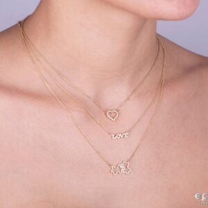 Love Script Diamond Pendant
